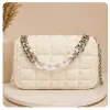 Style Beauty Hub Elegant Quilted Chain Shoulder Bag – White - Image 1