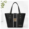 Style Beauty Hub Elegant Black Stripe Handbag for Women - Image 5
